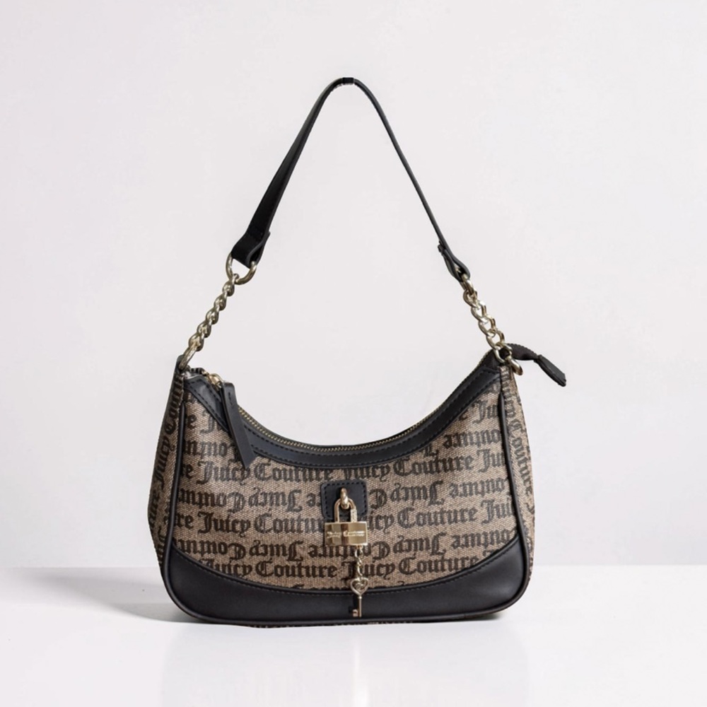 Juicy Couture Eastside Westside Key Lock Brown Shoulder Bag